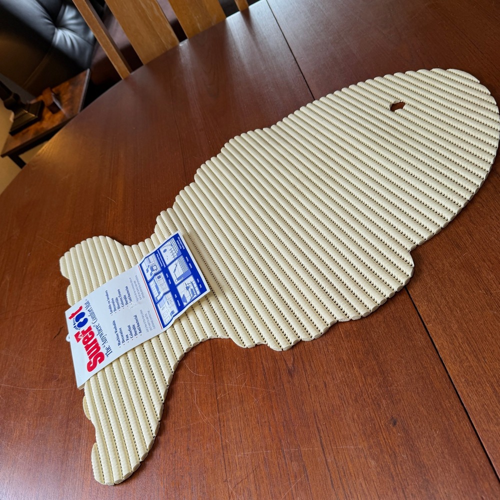 Vintage SureFoot Fish Shaped Anywhere Comfort Bath Mat Anti-Bacterial NEW